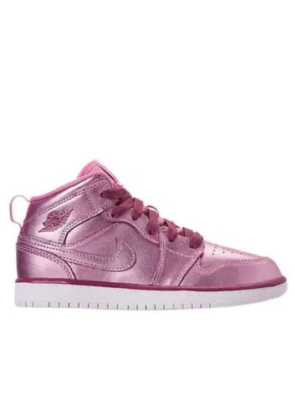 Nike Air Jordan 1 Mid SE GS Pink Rise Metallic Pink Sneakers 5Y